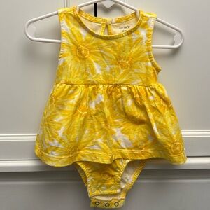 Carters Girls yellow dress with built in diaper cover